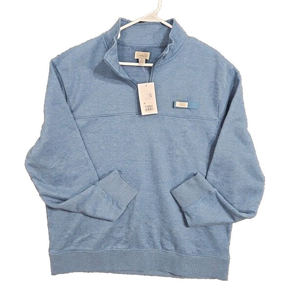 Ocean Coast Shirt Mens Large Blue 1/4  Zip Pullover Sweater Microfiber Soft NWT - Picture 1 of 5